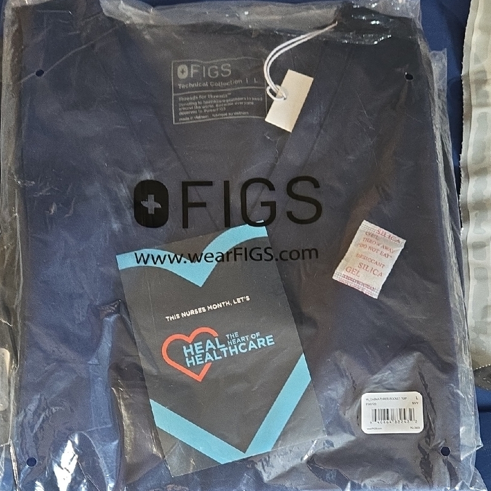 Figs Navy Blue Scrub Top